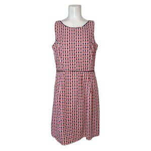 Tommy Hilfiger Checkered Fit & Flare Dress Size 8 Patriotic Career Pockets